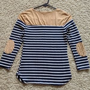 Monteau Striped Shirt w/ elbow pads
